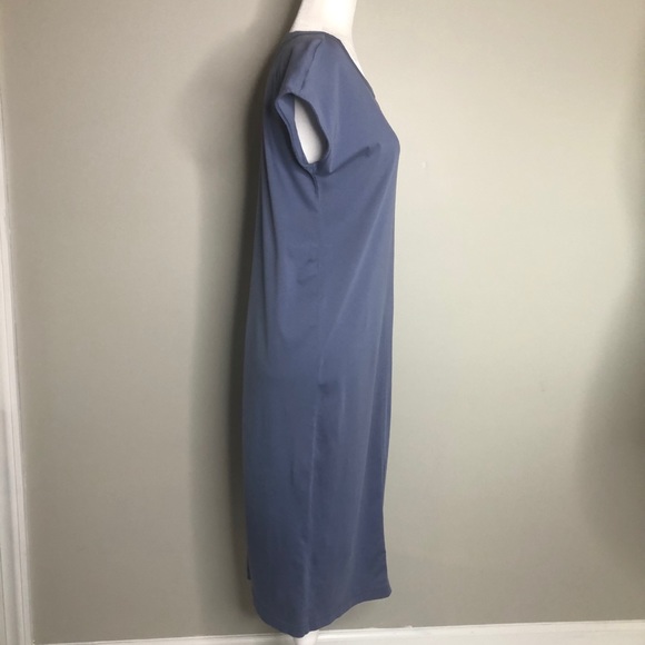 COPY - Everlane The Luxe Cotton blue Side-Slit Tee Dress - Picture 7 of 10